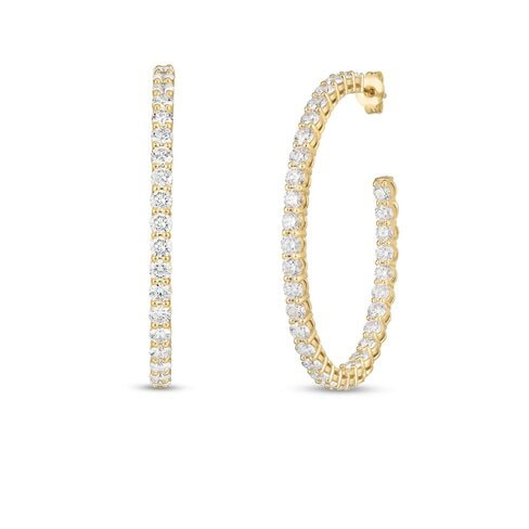 Roberto coin inside outlet out diamond hoops